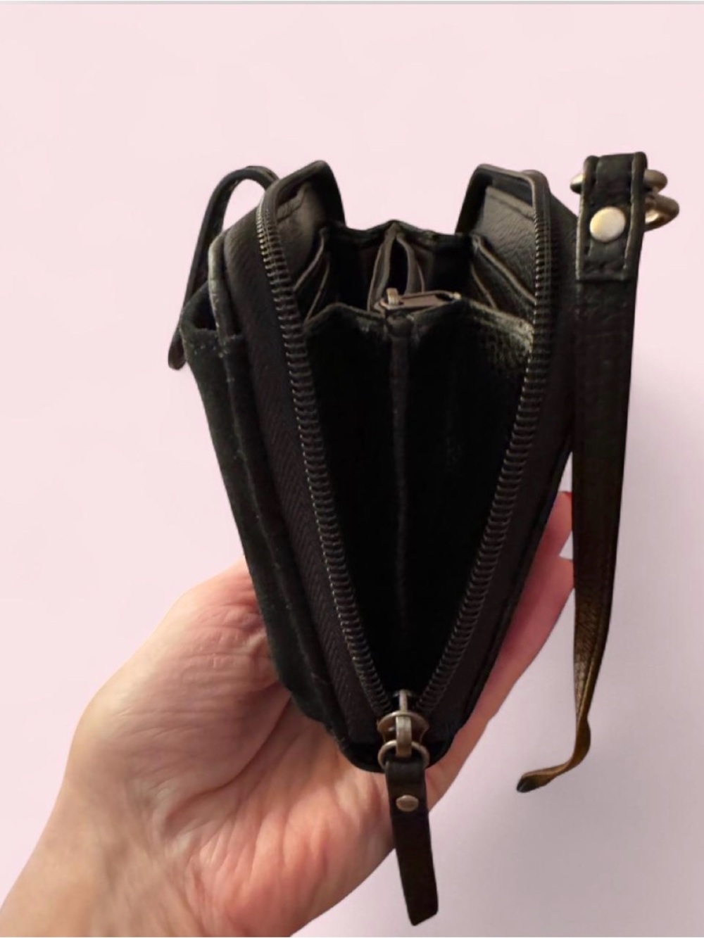 The Sak Black Leather Crossbody w/Beaded “Believe in Love” pendant 💗 - Picture 6 of 10
